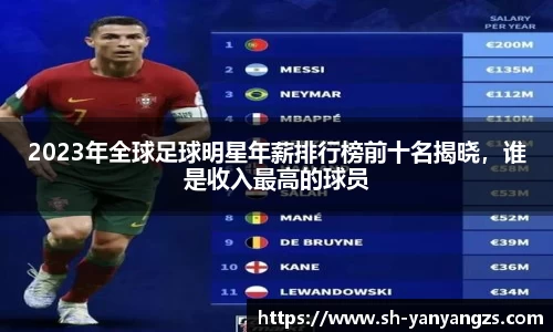 2023年全球足球明星年薪排行榜前十名揭晓，谁是收入最高的球员